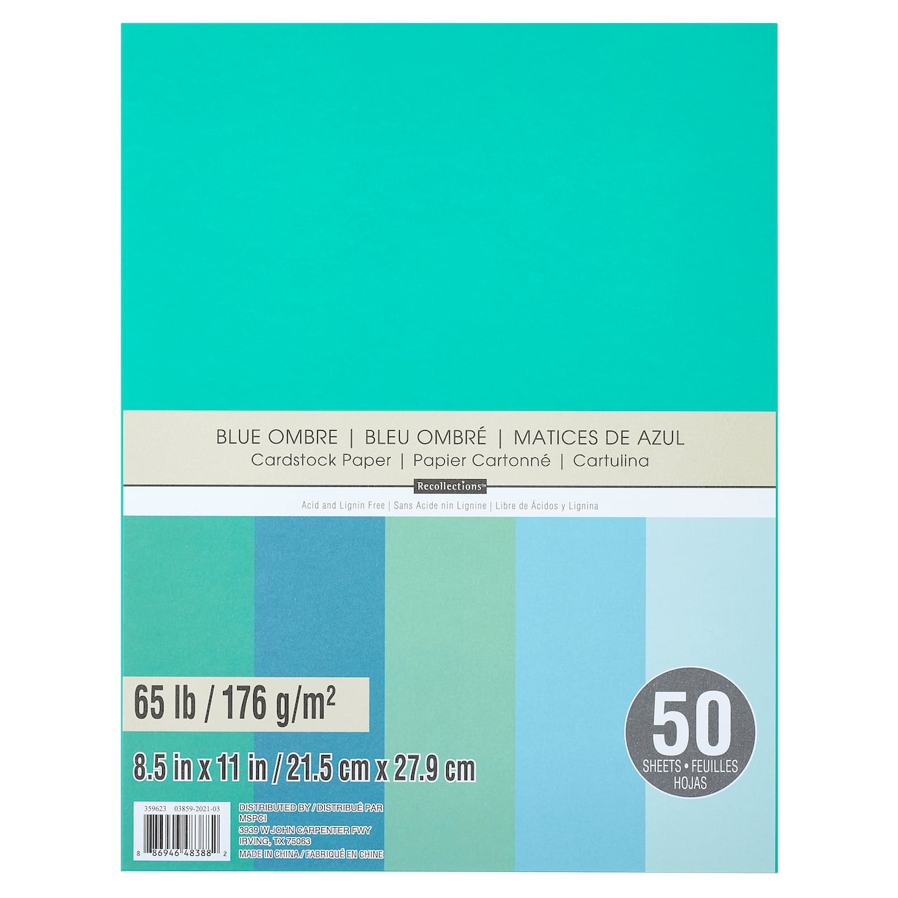 8.5" x 11" 65lb. Cardstock Paper Pack by Recollections™, 50 Sheets
